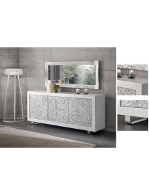 Madia contemporanea con particolare bianco argento design 205x45x88