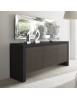 MOBILI 2G - Madia 3 Ante contemporanea legno nero testa di moro 205X45X89 (315)