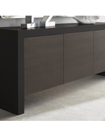 MOBILI 2G - Madia 3 Ante contemporanea legno nero testa di moro 205X45X89 (315)