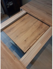 TAVOLO RETTANGOLARE A CROCE ALLUNGABILE IN ROVERE NODATO NOBILITATO L.160 P.90 H.76 (1683)