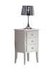 MOBILI 2G - Comodino 3 Cassetti shabby Legno Massiccio bianco 45x34X71 vista frontale