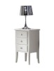 MOBILI 2G - Comodino 3 Cassetti shabby Legno Massiccio bianco 45x34X71 vista frontale