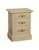 MOBILI 2G - Comodino 3 cassetti legno shabby avorio anticato decori 50x38x65 VISTA FRONTALE