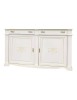 MOBILI 2G - Credenza legno 2 porte 2 cassetti legno shabby scritte vari colori 200X50X115 (1239) vista frontale