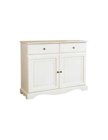 MOBILI 2G - Credenza legno 2 porte 2 cassetti legno shabby vari colori 120X39X100 (1240) vista frontale