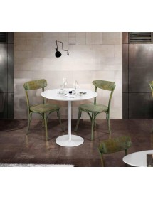 MOBILI 2G - Set 2 sedie in legno verde consumato effetto shabby 44X42 H.86 vista frontale