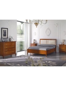 MOBILI 2G - Letto matrimoniale contenitore legno noce bassano 175x210X125 vista frontale