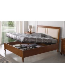 MOBILI 2G - Letto matrimoniale contenitore legno noce bassano 175x210X125 vista frontale