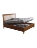 MOBILI 2G - Letto matrimoniale contenitore legno noce bassano 175x210X125 vista frontale