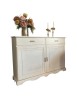 MOBILI 2G - Credenza legno 2 porte 2 cassetti legno shabby vari colori 150X48X110 (1241) vista frontale