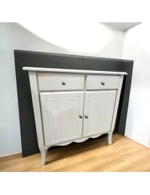 MOBILI 2G - Credenza legno 2 porte 2 cassetti legno shabby vari colori 79X35X86 (1244) vista frontale