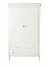 MOBILI 2G - Armadio legno 2 porte 3 cassetti legno shabby vari colori 110X55X190 (1237) vista frontale