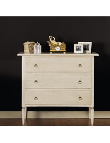 MOBILI 2G - Cassettiera arte povera 3 cassetti legno vari colori 110x50x95 (123) vista frontale