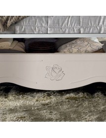 MOBILI 2G - Letto matrimoniale contenitore imbottito Legno Bianco 182x212x156 (2135) vista frontale