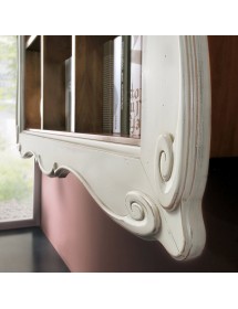 MOBILI 2G - libreria pensile 9 vani a giorno legno shabby bicolore 151x36x151 (6001) vista frontale