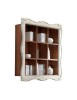 MOBILI 2G - libreria pensile 9 vani a giorno legno shabby bicolore 151x36x151 (6001) vista frontale