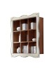 MOBILI 2G - libreria pensile 9 vani a giorno legno shabby bicolore 151x36x151 (6001) vista frontale