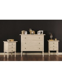 MOBILI 2G - Comodino arte povera 3 cassetti legno vari colori 51x34x67 (123) vista frontale