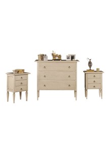 MOBILI 2G - Comodino arte povera 3 cassetti legno vari colori 51x34x67 (123) vista frontale