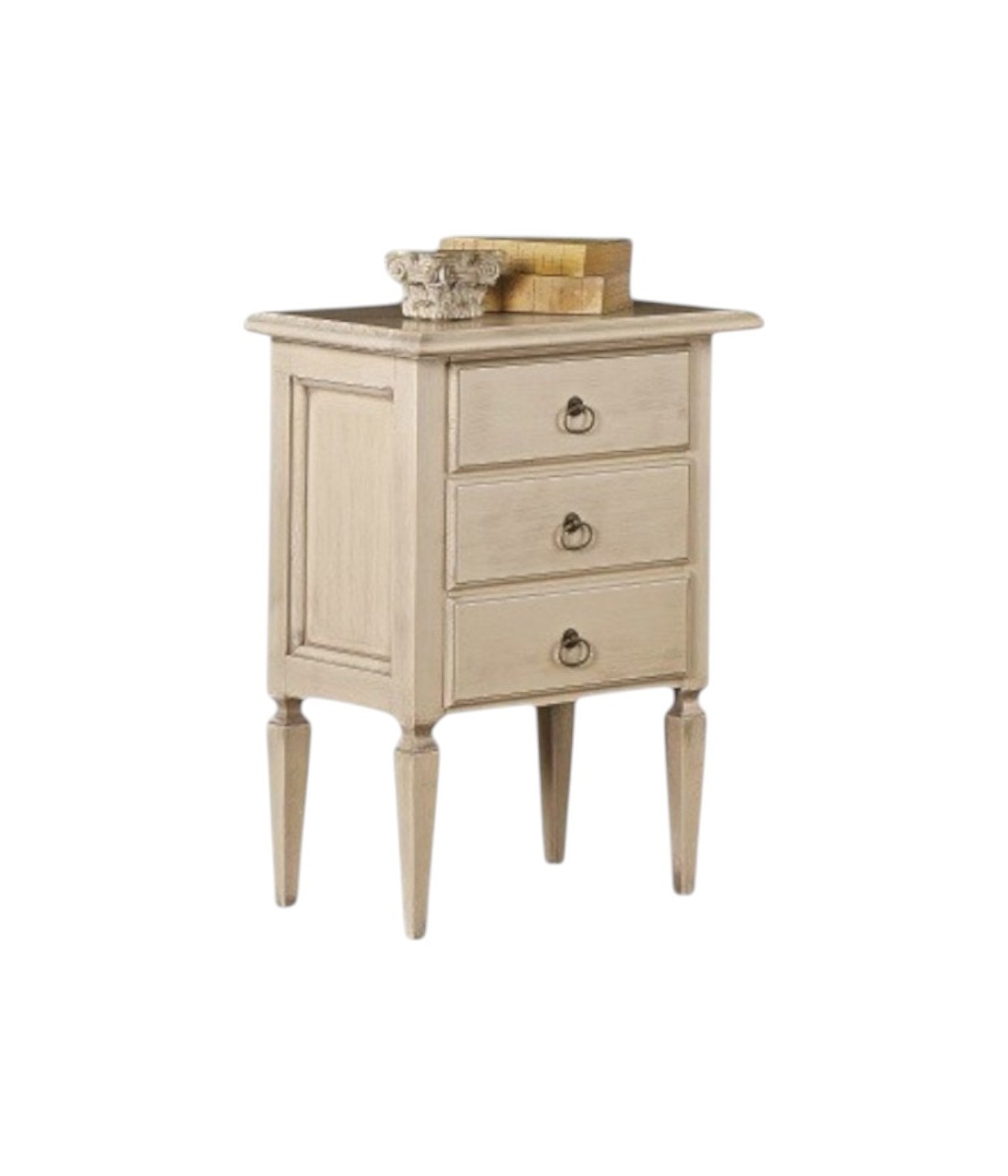 MOBILI 2G - Comodino arte povera 3 cassetti legno vari colori 51x34x67 (123) vista frontale
