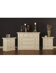 MOBILI 2G - Comodino arte povera 3 cassetti legno vari colori 64x35x62 (128) vista frontale