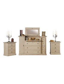 MOBILI 2G - Cassettiera arte povera 13 cassetti con ribalta legno vari colori 144x54x95 (125) vista frontale