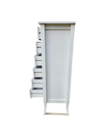 MOBILI 2G - Cassettiera 6 cassetti in legno shabby vari colori 54x35X107 (1248) vista frontale