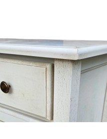 MOBILI 2G - Credenza legno 2 porte 2 cassetti legno shabby vari colori 79X35X86 (1244) vista frontale