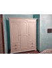 ARMADIO 3 PORTE 4 CASSETTI LEGNO SHABBY BIANCO 184X60X223 (2206)