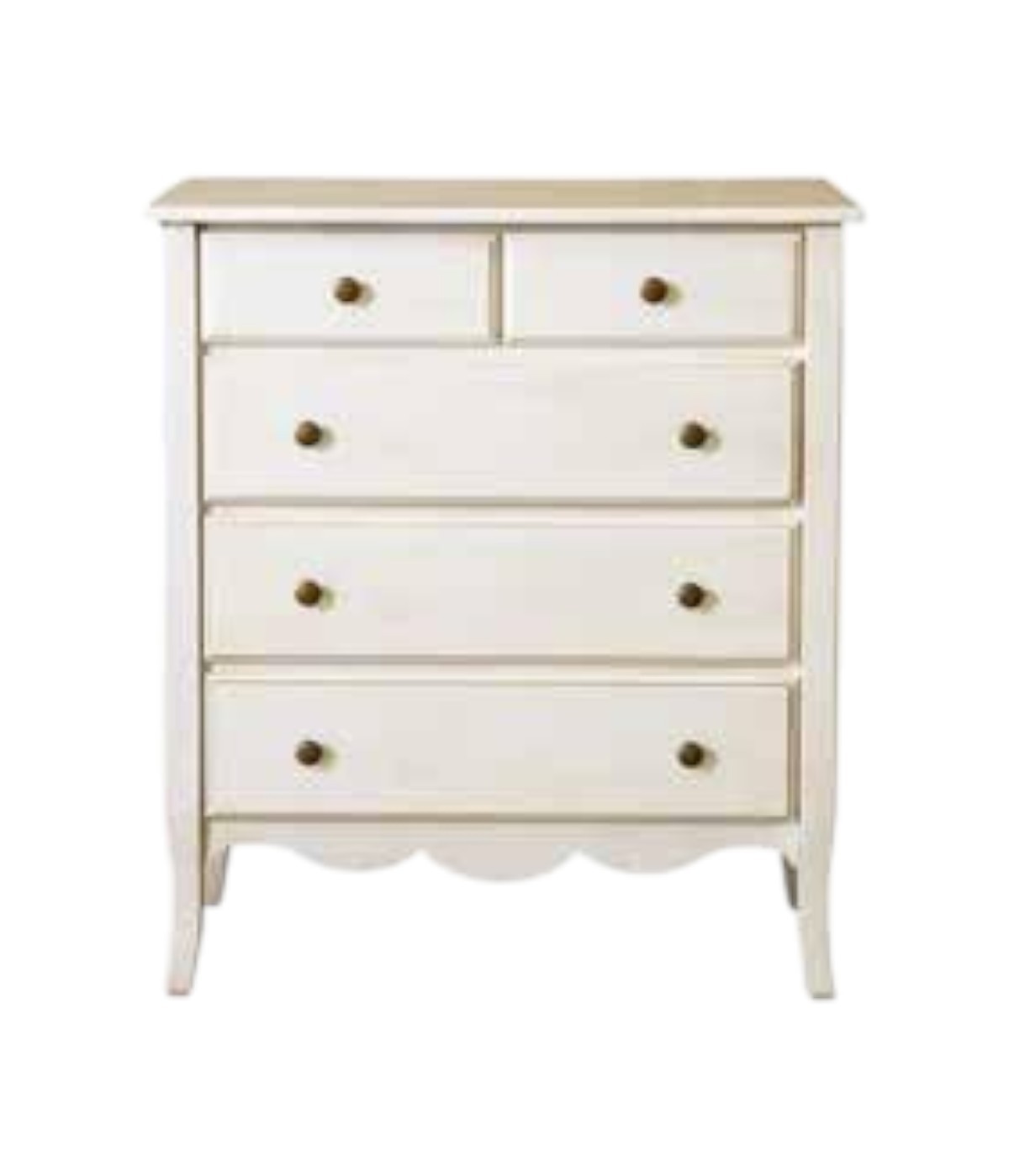 MOBILI 2G - Cassettiera 5 cassetti in legno shabby vari colori 80x35X92 (1249) vista frontale