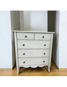 MOBILI 2G - Cassettiera 5 cassetti in legno shabby vari colori 80x35X92 (1249) vista frontale