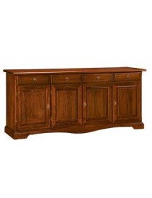 MADIA CREDENZA ARTE POVERA LEGNO TINTA NOCE/BIANCO L.205 P.42 H.85 (611) vista frontale