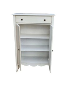 MOBILI 2G - Scarpiera multiuso 2 porte 1 cassetto legno shabby vari colori 80X40X122 (1252) vista frontale