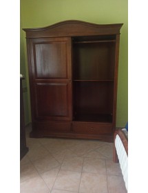 ARMADIO ARTE POVERA 2 ANTE SCORREVOLI LEGNO TINTA NOCE 180X67X225 (583)