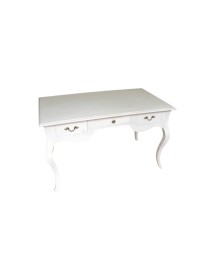 MOBILI 2G - Scrivania legno 3 cassetti laccato bianco opaco l.150 x p.75 h.80