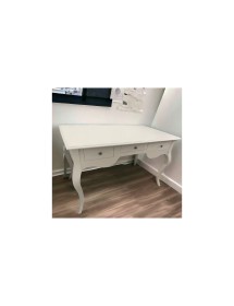 Scrivania legno 3 cassetti laccato bianco opaco l.130 x p.75 h.80