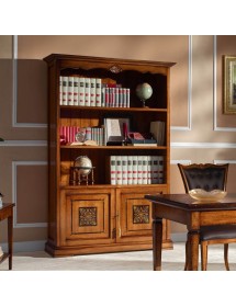 LIBRERIA CLASSICA 2 PORTE IN LEGNO VARI COLORI 139X42X205
