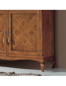 CREDENZA 2 PORTE CLASSICA INTARSIO LEGNO VARI COLORI 146X49x113