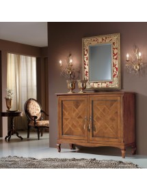 CREDENZA 2 PORTE CLASSICA INTARSIO LEGNO VARI COLORI 146X49x113