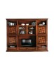 MOBILI 2G - PARETE ATTREZZATA PORTA TV IN LEGNO TINTA NOCE L.306 P.43 H.236