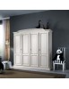 MOBILI 2G - ARMADIO SHABBY 4 PORTE SAGOMATO IN LEGNO VARI COLORI 205x55x197 VISTA FRONTALE