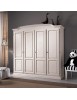 MOBILI 2G - ARMADIO SHABBY 4 PORTE SAGOMATO IN LEGNO VARI COLORI 205x55x197 VISTA FRONTALE