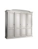 MOBILI 2G - ARMADIO SHABBY 4 PORTE SAGOMATO IN LEGNO VARI COLORI 205x55x197 VISTA FRONTALE
