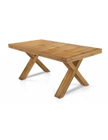 MOBILI 2G - TAVOLO RETTANGOLARE A CROCE ALLUNGABILE IN ROVERE NODATO NOBILITATO L.180 P.100 H.76
