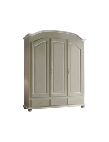 MOBILI 2G - ARMADIO SHABBY 3 ANTE LEGNO GRIGIO PROVENZALE 181x61x224