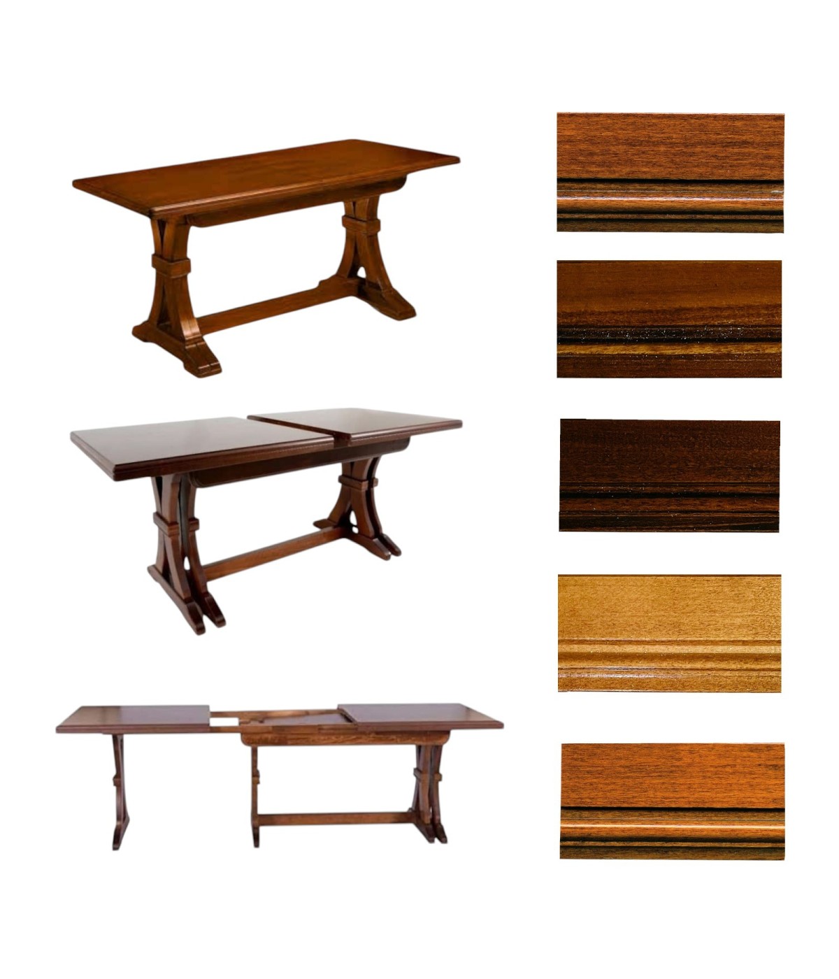 MOBILI 2G - Tavolo fratino allungabile legno arte povera vari colori 160x85 180x85 180x100 (66) VISTA FRONTALE