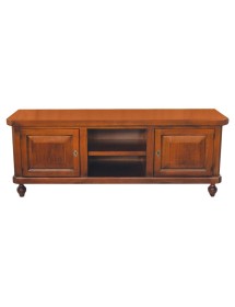 MOBILI 2G - Porta tv in legno arte povera 2 ante noce bassano 150X43X56 VISTA FRONTALE