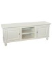 MOBILI 2G - Porta tv in legno arte povera 2 ante shabby bianco 150X43X56 VISTA FRONTALE