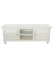 MOBILI 2G - Porta tv in legno arte povera 2 ante shabby bianco 150X43X56 VISTA FRONTALE