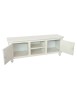 MOBILI 2G - Porta tv in legno arte povera 2 ante shabby bianco 150X43X56 VISTA FRONTALE